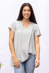 Gemma Asymmetrical Tunic (Sage Stripe)