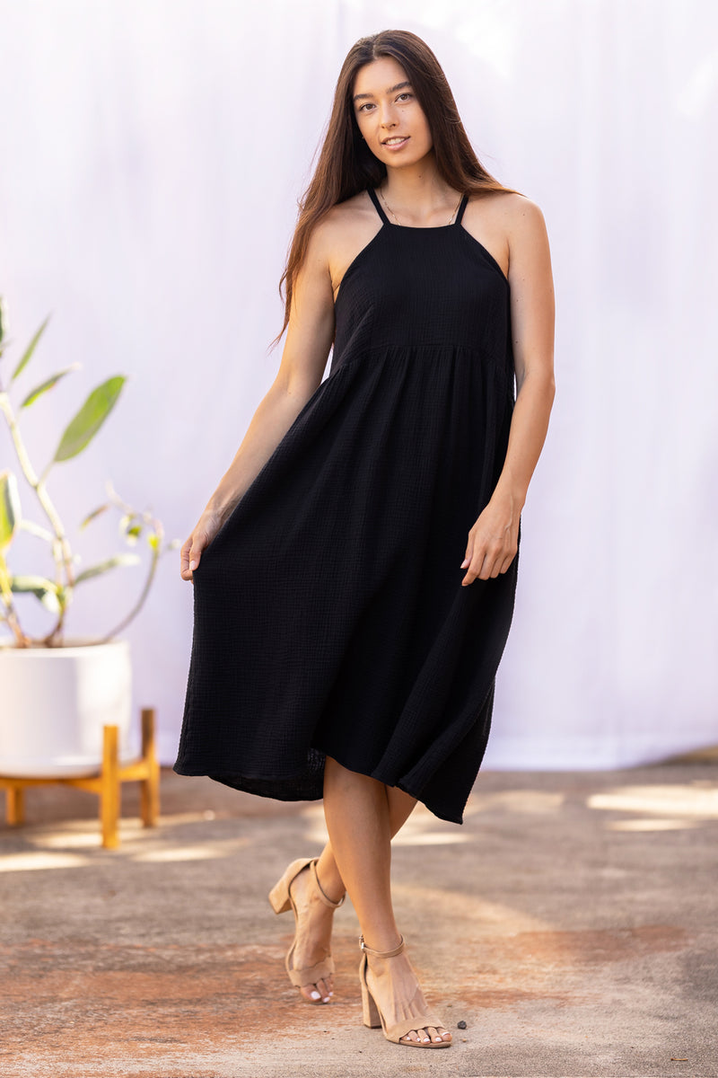 Marni Midi Dress (Black Gauze) Ten Tomorrow Marni Midi Dress (Black Gauze) Ten Tomorrow
