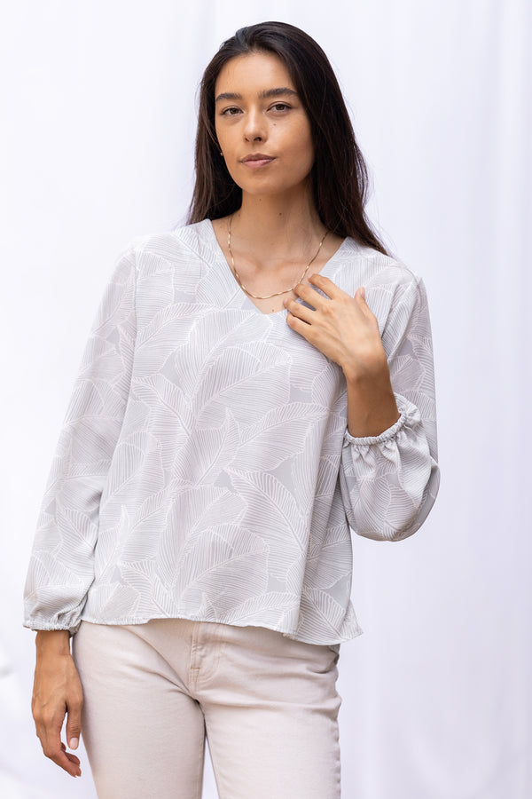 Vivian Blouse (Palm Print)