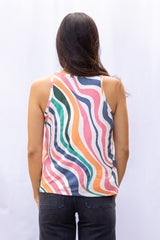 Michael Racer Tank Top (Retro Rainbow)