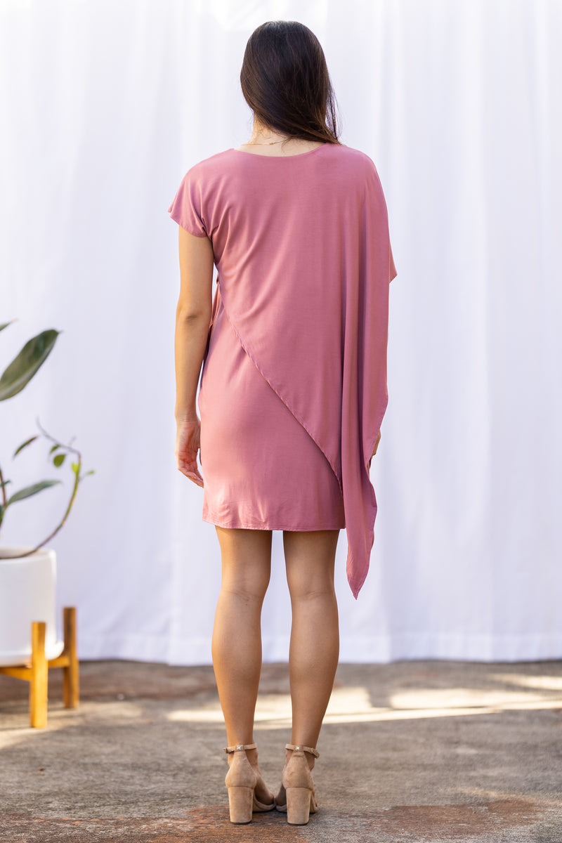 Sienna Asymmetrical Dress (Desert Rose)
