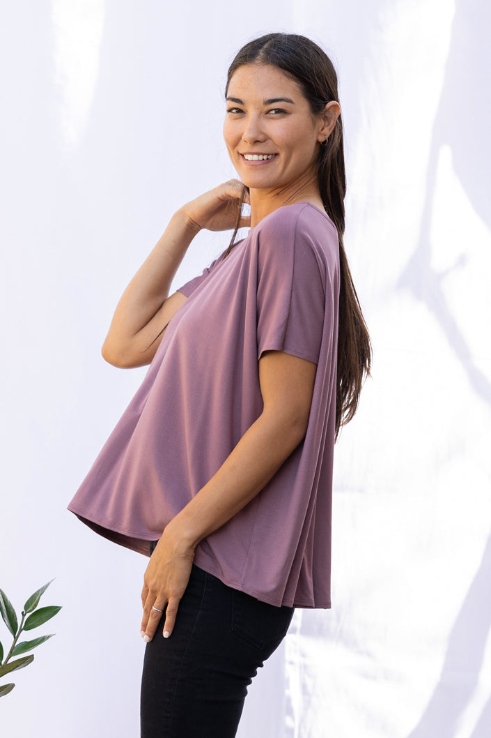 Alisa Box Pleat Top (Belladonna)