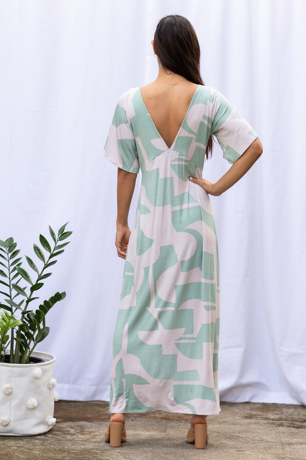 Kori Pleated Maxi (Sea Salt Deco Print)