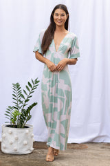 Kori Pleated Maxi (Sea Salt Deco Print)