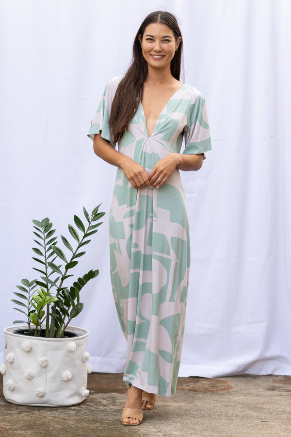 Kori Pleated Maxi (Sea Salt Deco Print)