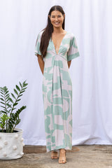 Kori Pleated Maxi (Sea Salt Deco Print)