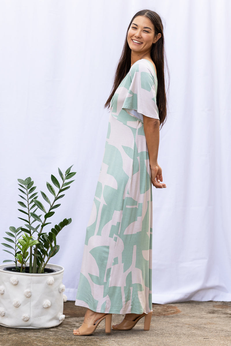 Kori Pleated Maxi (Sea Salt Deco Print)