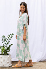 Mahina Kaftan Maxi (Sea Salt Deco Print)