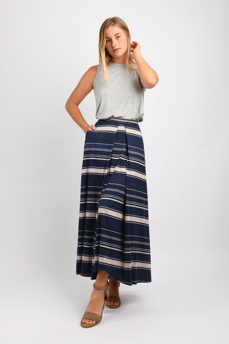Ellie Convertible Dress/Skirt (Navy Mixed Stripe) - M