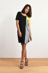 Samantha Dress (Black/Lime) - S