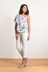 Ella One-shoulder Top (Winter Camo) - S