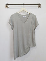 Gemma Asymmetrical Tunic (Sage Stripe) - M