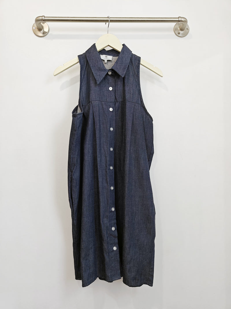 Lani Button Down Tank Dress (Denim) - L