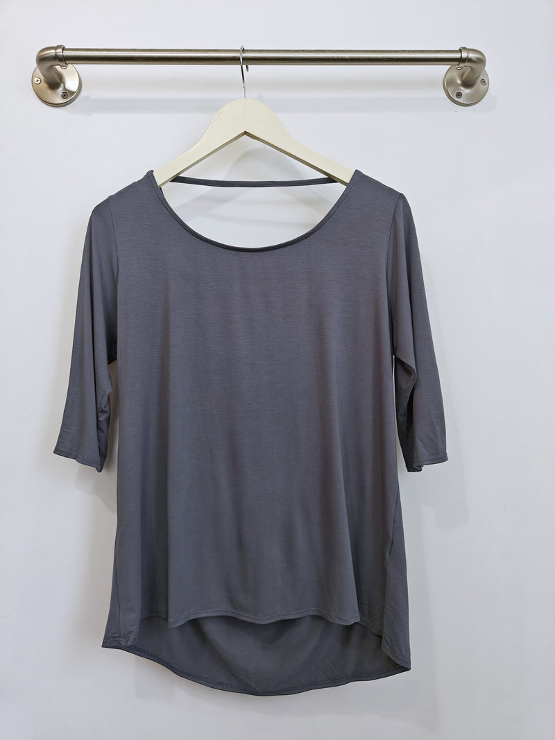 Sophie Cowl-Back Top (Vintage Blue) - M