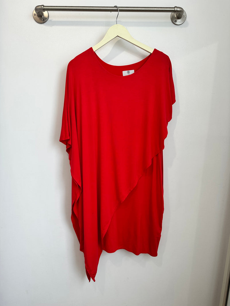Sienna Asymmetrical Dress (Red) - L