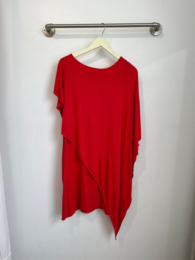 Sienna Asymmetrical Dress (Red) - L