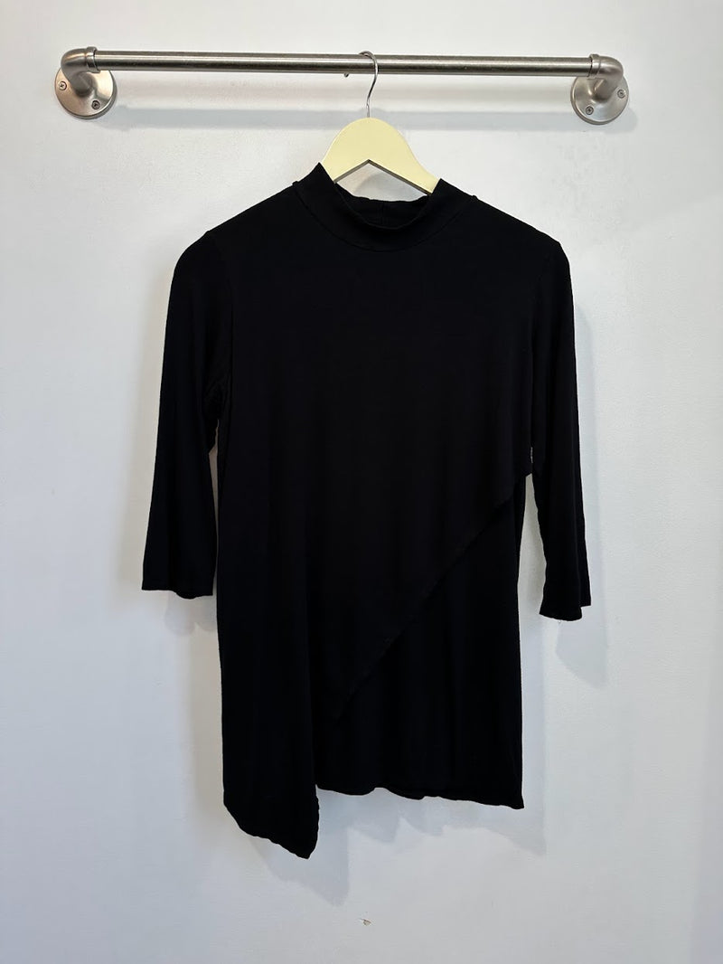 Gwen High Neck Top (Black) - S