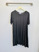 Basic T-Shirt Dress (Charcoal) - O/S