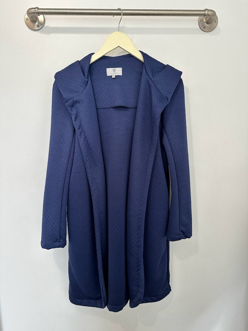 Amanda Hoodie Coat (Navy Quilt) - S