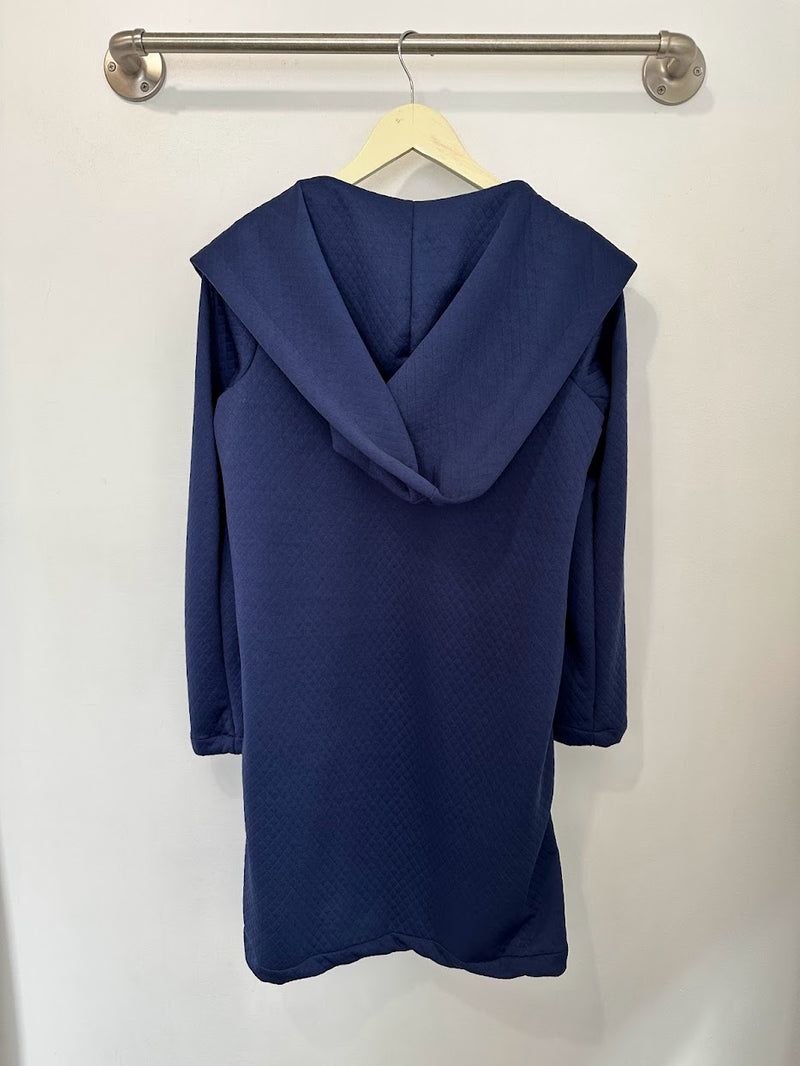 Amanda Hoodie Coat (Navy Quilt) - S