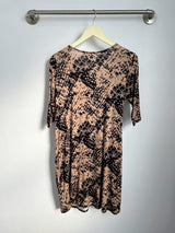 Kacie Wrap Dress (Mocha Matrix) - M