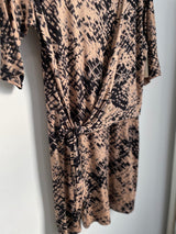 Kacie Wrap Dress (Mocha Matrix) - M