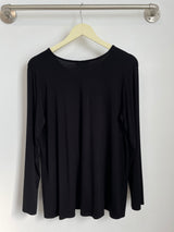 Gail L/S V-Neck Top (Black) - L