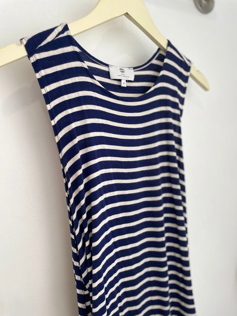 Brandon Tank Dress (Navy Stripe) - S