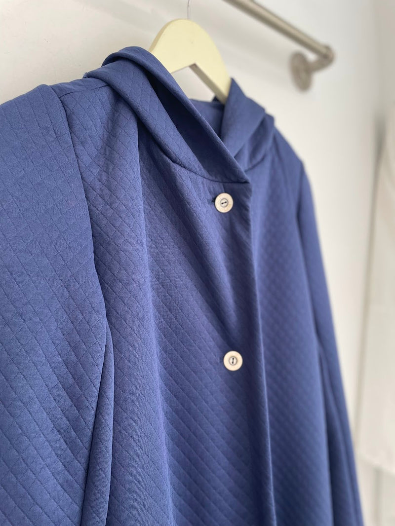 Amanda Hoodie Coat (Navy Quilt) - S