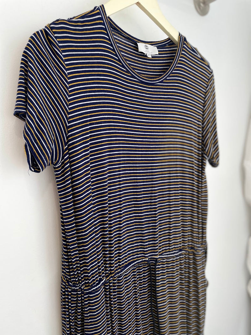 Mark Tie Waist Dress (Navy Stripe) - M