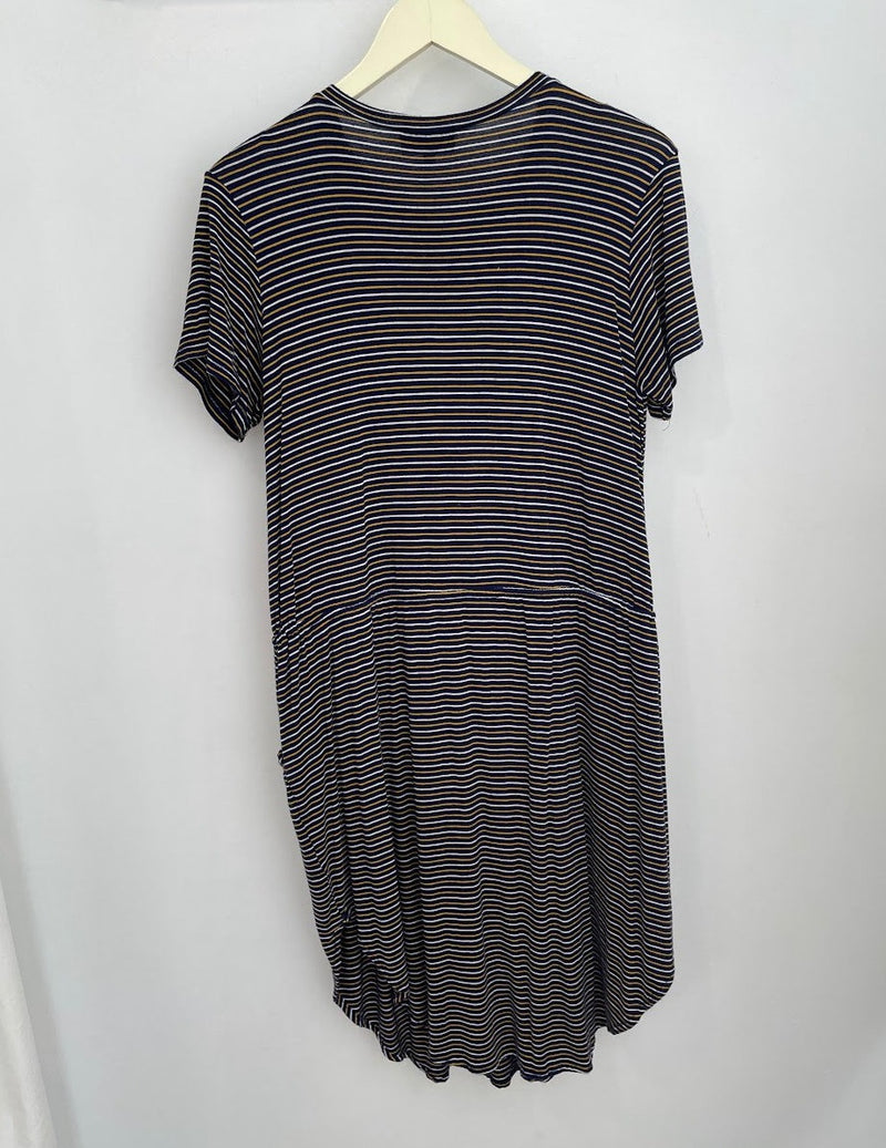 Mark Tie Waist Dress (Navy Stripe) - M