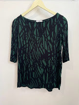 Meg Boatneck Top (Forest Lines) - XS