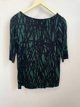 Meg Boatneck Top (Forest Lines) - XS