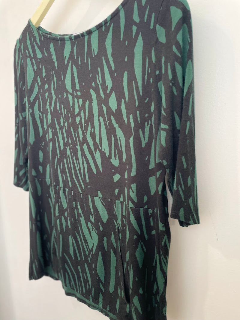 Meg Boatneck Top (Forest Lines) - XS