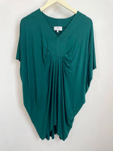 Jade Pleated Kaftan Dress (Emerald) - XS