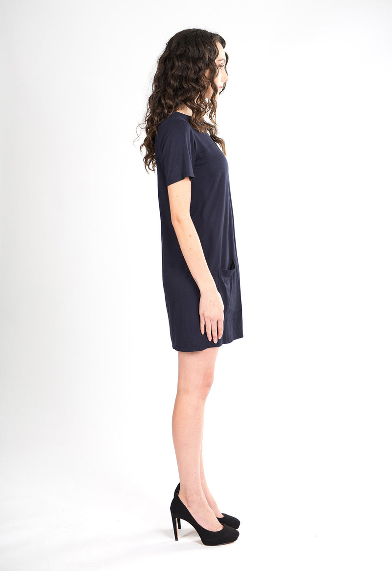 Stacey T-Shirt Dress (Navy) - S