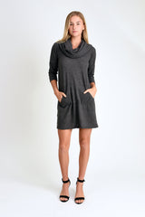 Stella Sweater Dress (Charcoal Sweater Knit) - S