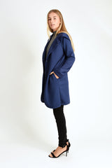 Amanda Hoodie Coat (Navy Quilt) - S