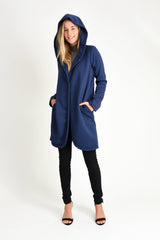 Amanda Hoodie Coat (Navy Quilt) - S