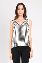 Nikki Tank Top (Ivory/Black Stripe) - M