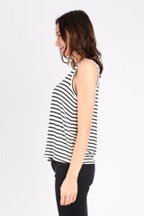 Nikki Tank Top (Ivory/Black Stripe) - M
