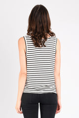 Nikki Tank Top (Ivory/Black Stripe) - M