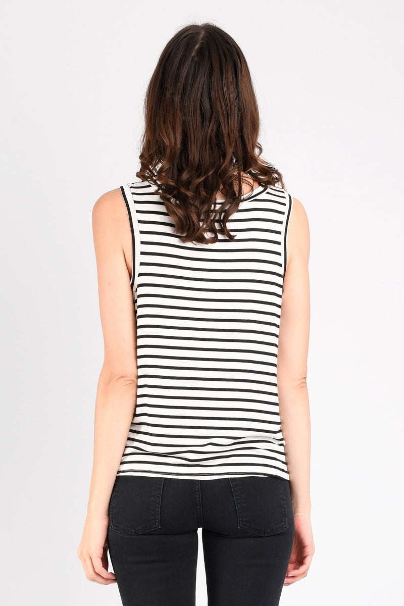 Nikki Tank Top (Ivory/Black Stripe) - M