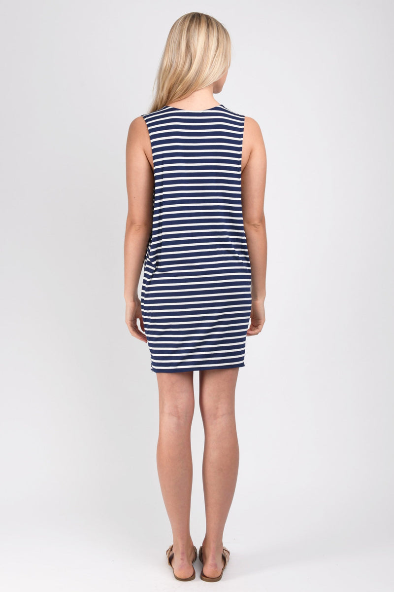 Brandon Tank Dress (Navy Stripe) - S