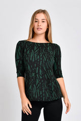 Meg Boatneck Top (Forest Lines) - XS