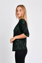 Meg Boatneck Top (Forest Lines) - XS