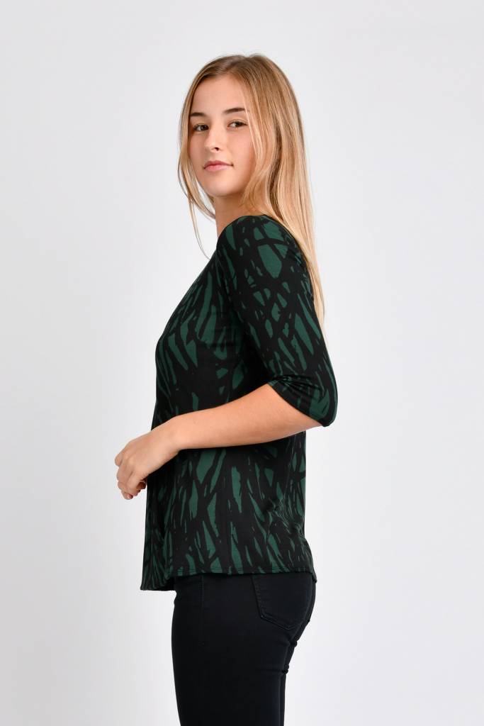 Meg Boatneck Top (Forest Lines) - XS