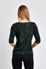 Meg Boatneck Top (Forest Lines) - XS