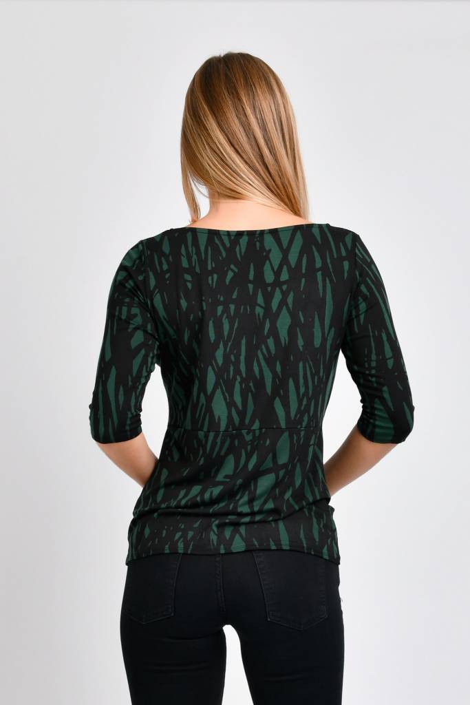 Meg Boatneck Top (Forest Lines) - XS