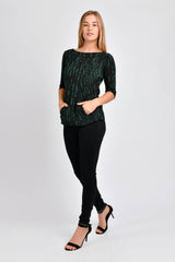 Meg Boatneck Top (Forest Lines) - XS